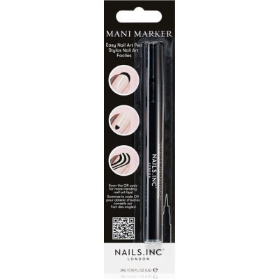 Nails Inc. Mani Marker ozdobný v aplikačnom pere Black 3 ml
