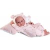 Bábika - novorodenec Erika v ružovom overale so šálom, 42 cm