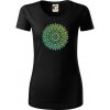 Mandala zelenožlutá - Dámske tričko z organickej bavlny Origin (GOTS) - 2XL ( Čierna )