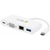 TECHLY 102093 USB-C 3.1 multiport adapter -> VGA/Gigabit RJ45/USB-A/USB-C PD white