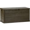 Záhradný plastový úložný box 280 l, imitácia dreva, hnedý