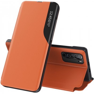 Knížkové puzdro s imitáciou kože pre Xiaomi Poco F3 / Mi 11i orange
