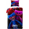 Halantex · Bavlnené posteľné obliečky Poppy Playtime - motív Huggy Wuggy a Kissy Missy - 100% bavlna - 70 x 90 cm + 140 x 200 cm