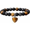 Silver Star Sunfire dámsky náramok, čierny, Tiger Eye Hematit, 21 cm