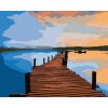 Maľovanie podľa čísel Východ slnka nad mólom, 80x100 cm, bez rámu a bez vypnutia plátna (6056902)
