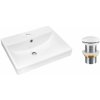 Comad Súprava keramického umývadla na dosku a výpuste Rita 60 cm biela
