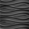 Obkladové panely 3D PVC vlnovky D152 čierne, cena za kus, rozmer 500 x 500 mm, vlnovky čierne, IMPOL TRADE