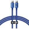 Baseus CAJY000603 Crystal Shine Series Dátový Kábel USB-C - USB-C 100W 1,2m Blue