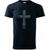 Jesus kríž štetcom - Tričko extra veľké (5-8XL) - 5XL ( Tmavomodrá (veľmi tmavá - skoro čierna) )