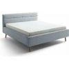 Sivomodrá čalúnená dvojlôžková posteľ s úložným priestorom s roštom 180x200 cm Lotte – Meise Möbel