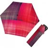 Doppler Carbonsteel Mini Slim Noble Check Pink - dámsky mechanický dáždnik