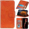 Peňaženkové kožené puzdro Nappa na Motorola Edge 40 - Oranžová
