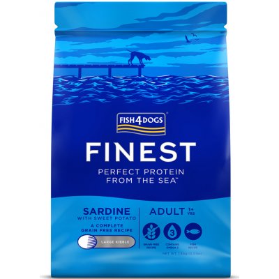 FISH4DOGS Granule veľké pre dospelých psov Finest sardínka so sladkými zemiakmi 1,5kg, 1+