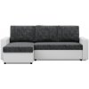 Rohová rozkladacia sedačka LUNA tmavosivá / biela
