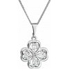 Strieborný náhrdelník s kryštálmi Swarovski štvorlístok 32085.1 crystal