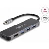 Delock 3 porty USB rozbočovač a výstup 4K HDMI s připojením USB Type-C™ a s PD, 85 W