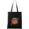 Basketbal lopta v triku - Taška bavlnená - 42 x 38 cm ( Čierna )