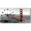 Vodorovné Sklenené hodiny na stenu Most San Francisco 60x30 cm