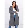 Dámsky kardigán s kapucňou oversize MI0044 grafitový Univerzálna Grafitová