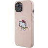 Plastové puzdro Hello Kitty na Apple iPhone 15 HKHMP15SPMHSKP PU Kitty Asleep Logo MagSafe ružové