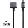 Fixed nabíjací opletený kábel s konektorom USB-C na MagSafe 3, 2,0m, 140W, sivý FIXD-MS3-GR