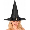 ČARODEJNÍCKY KLOBÚK S LEBKOU A KVETMI 45 CM, ČIERNY, ČARODEJNICA HALLOWEEN
