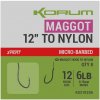 Korum Xpert Maggot Hooks Micro-Barbed to Nylon hotový návazec 0,17 mm Velikost 14 8 ks
