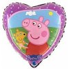 Fóliový balónik Prasiatko Pepina a Teddy srdce 46cm