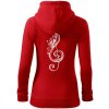 Husľový kľúč kvety - Mikina dámska trendy zipper s kapucňou - S ( Červená )