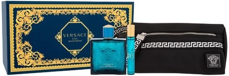 Versace Eros Eau de Parfum Darčeková sada pánska parfumovaná voda 100 ml, miniaturka pánska parfumovaná voda 10 ml a kozmetická taštička