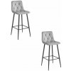 NADO Barová stolička - strieborno-sivý zamat / čierne nohy x 2 9401 71 00 00