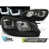 Tuning-tec SVETLOMETY U-LED LIGHT DRL BLACK BLACK LINE pasujú na VW GOLF 6 08-12