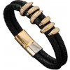 HARAHU Pánsky náramok HA 33329 Tmavo Hnedá/Zlatá HR33329