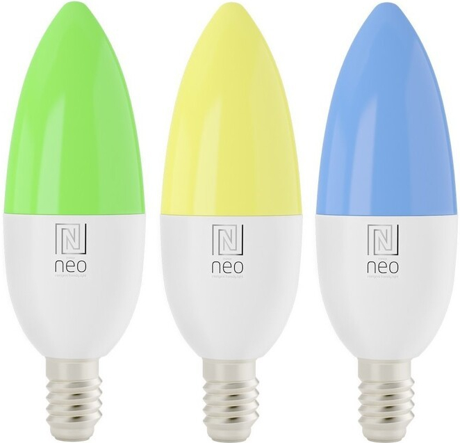 Immax NEO SMART sada 3x žiarovka LED E14 6W RGB+CCT barevná a biela, stmívatelná, WiFi 07716C