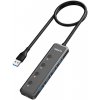 HUB 5in1 MOKiN USB-A3.0 to 4xUSB-A + 1xUSB-C DC (black)