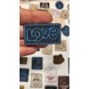 Koženkový štítok nápis LOVE Materiál/farba: LASER Bledá hnedá/čierna