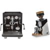 ECM Synchronika, black, dark walnut + Eureka Mignon Single Dose, Chrome & Oak