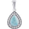 SILVEGO Strieborný prívesok BRISA s pravým Larimarom a Brilliance Zirconia JJJ1141PLR