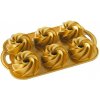 Nordic Ware Forma v tvare včelieho plástu GEO BUNDLETTE BUNDT , na 6 minibuniek, zlatá