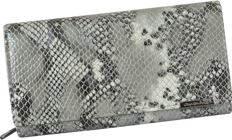 Jennifer Jones Dámska kožená peňaženka strieborná s mincovníkom na zips