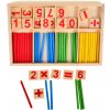 Drevené počítacie tyčinky a čísla - Montessori