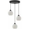 Light Home Závesné svietidlo Riffle Round, 3x biele sklenené tienidlo, b, o