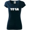 Yoga nápis - Dámske tričko Pure - M ( Tmavomodrá (takmer čierna) )