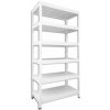 Kovový regál do technickej miestnosti Biedrax 45 x 120 x 180 cm, biely - 6 políc biele lamino 12mm