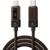 ESSAGER Crystal Clear pletený nabíjací a dátový kábel - USB-C na Lightning - 2 m - hnedý - možnosť vrátiť tovar ZADARMO do 30tich dní
