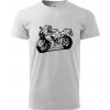 Športová motorka - Klasické pánske tričko vyššej gramáže - XL ( Svetlosivý melír )