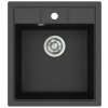 Helika Vstavaný granitový drez Nova, čierna, 46 x 51 cm