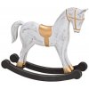 Drevený hojdací koník, biely 25 cm