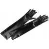 Dlhé spoločenské rukavice imitácia latexu čierna 1pár