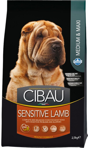 Cibau Sensitive Lamb Medium/Maxi s citlivým trávením s jahňacím mäsom 2,5 kg